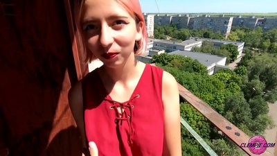 Student Sensual Sucks a Stranger in the Outback - Cum On His Face